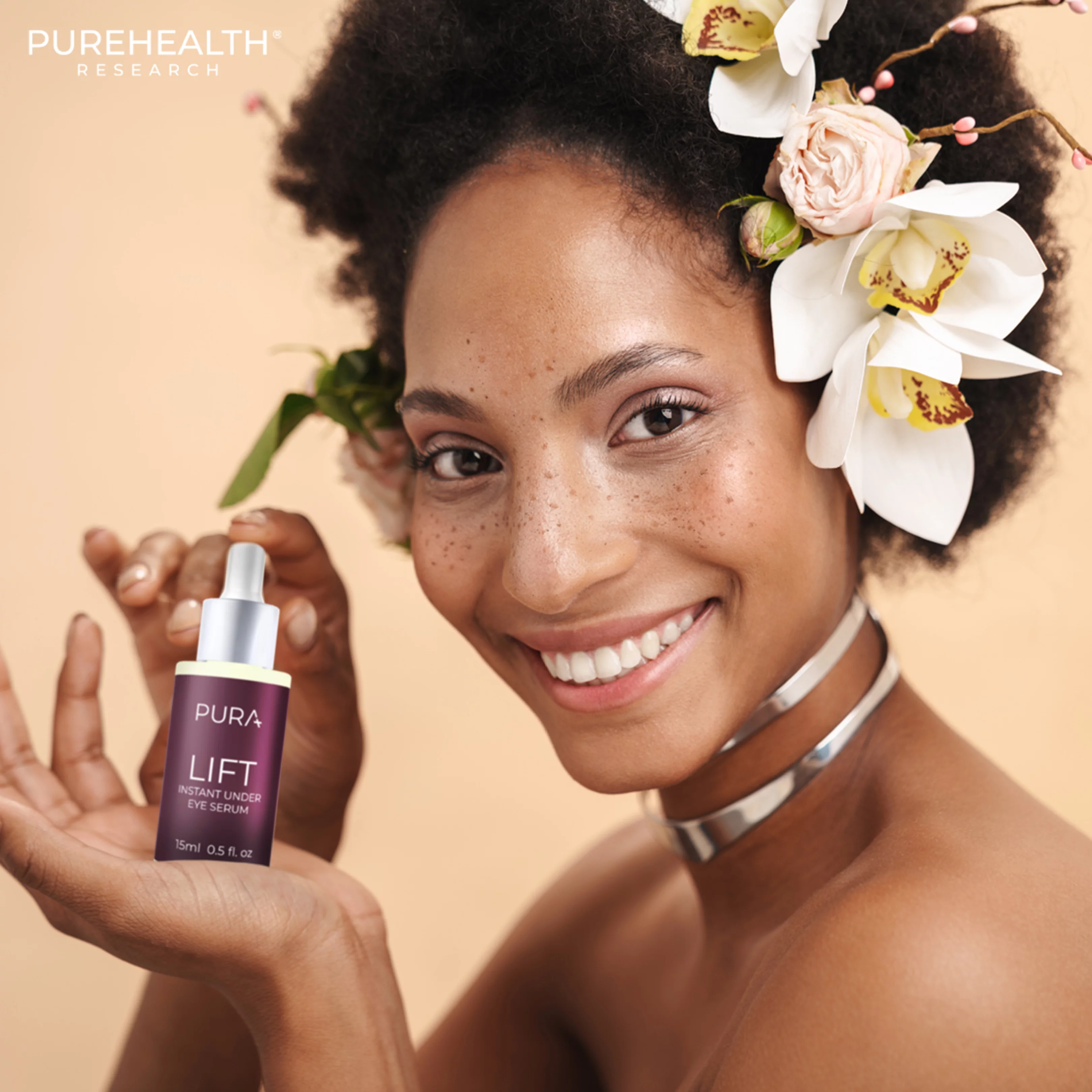 PURA Lift Instant Under Eye Serum - Advanced Dark Circle Reducer, Anti Aging Serum - Reduces Wrinkles, Under-Eye Puffy Bags, Fine Lines & Crow's Feet Instantly - Under Eye Instant Tightener, 3 Bottles