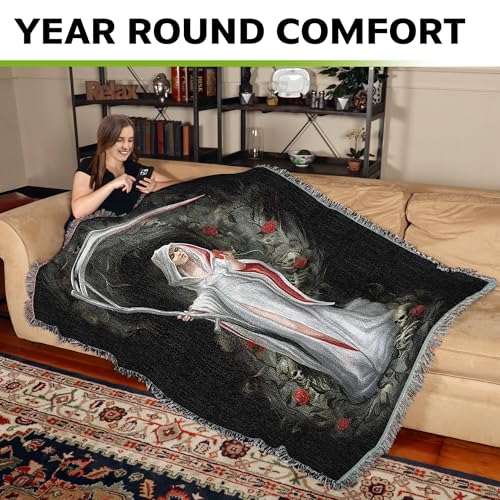 Pure Country Weavers Summon The Reaper Woven Blanket by Anne Stokes - Fantasy Gift Cotton Tapestry Throw - Made in The USA - 72