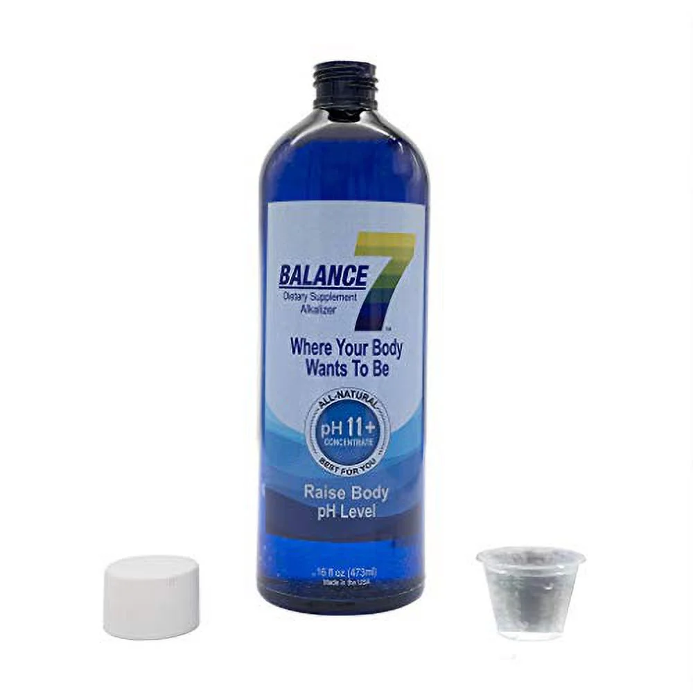Balance 7 - Alkaline Dietary Supplement - 11+ pH Alkalizing Concentrate and pH Booster Mineral Liquid (16 fl oz, 6 Bottles)