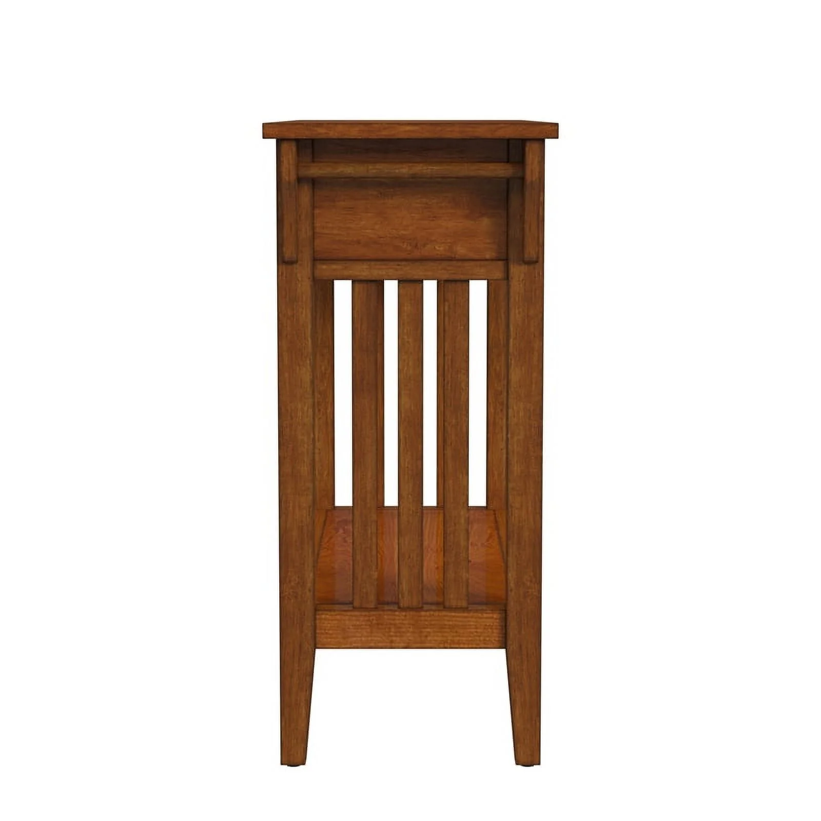 Bowery Hill Traditional Olive Ash Burl 2- Drawer Console Table