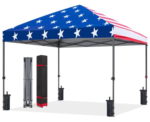 ABCCANOPY Pop Up Canopy - Outdoor Patio Portable Canopy Tent Heavy Duty for Backyard and Deck with 4 Sandbags(White, 10x10)