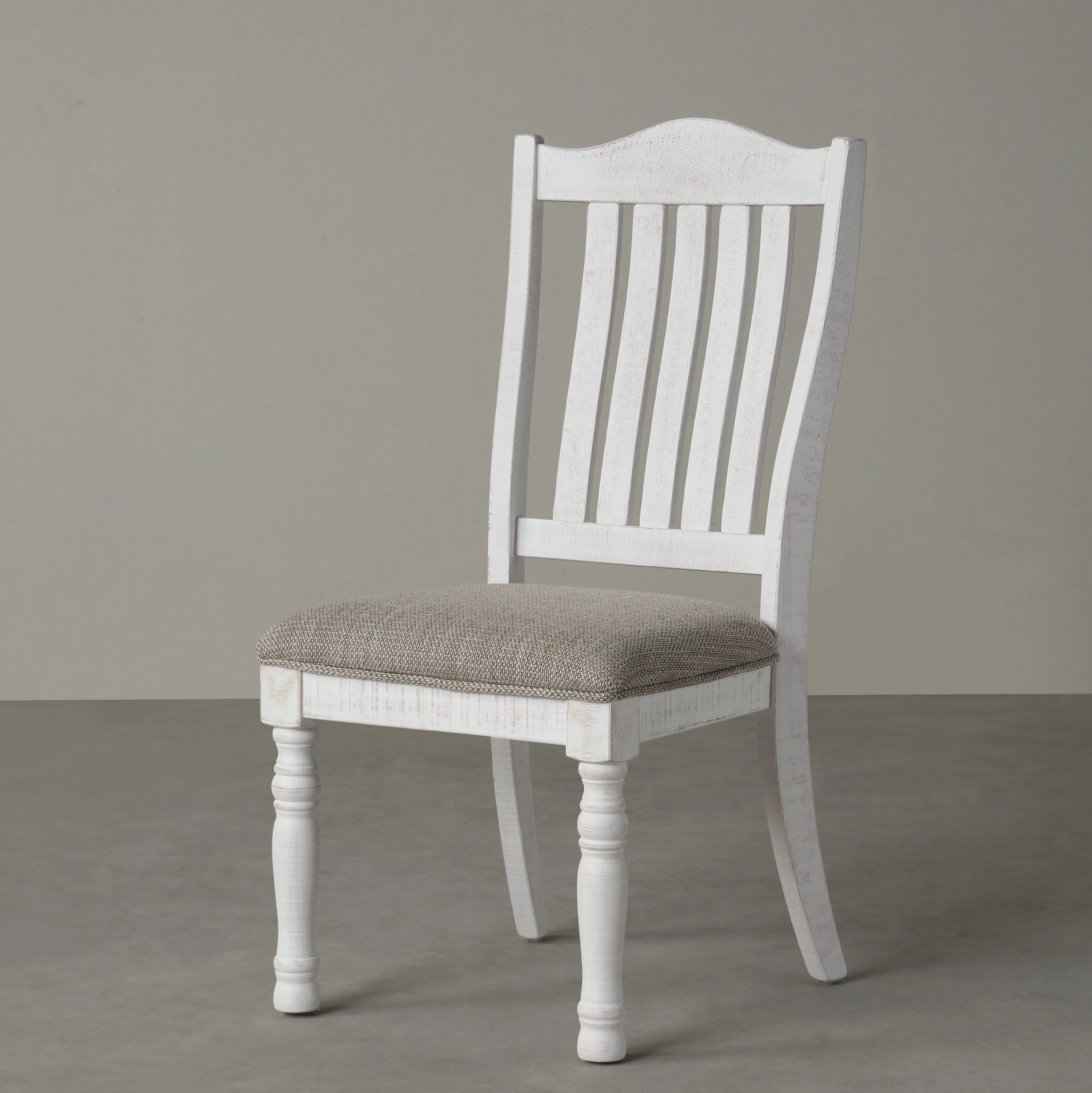 Roundhill Furniture Ebret Farmhouse 5-Piece Two-tone Distressed Dining Set, Brown and White