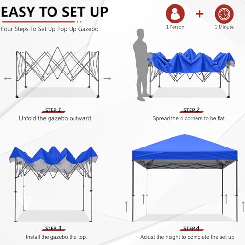 ABCCANOPY Pop Up Canopy - Outdoor Patio Portable Canopy Tent Heavy Duty for Backyard and Deck with 4 Sandbags(White, 10x10)