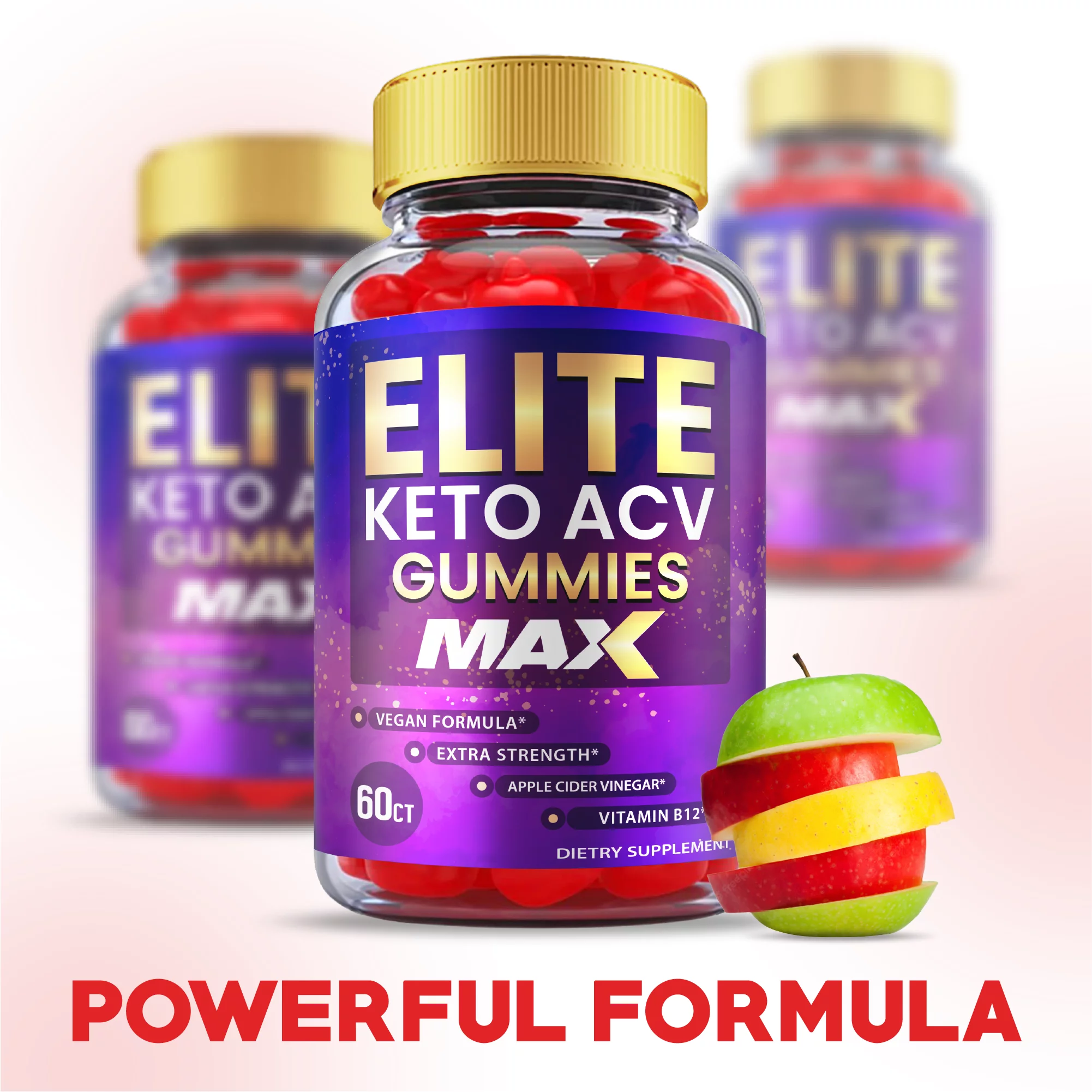 (3 Pack) Keto Elite Max Plus ACV Gummies (180 Gummies)