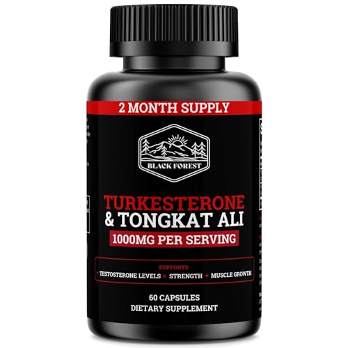 Black Forest Turkesterone Tongkat Ali Supplement 1000mg per Serving (Max Purity 95%) Turkesterone Supplement for Men (Tongkat Ali for Men Longjack 200:1) Similar to Tongkat Ali Fadogia Agrestis