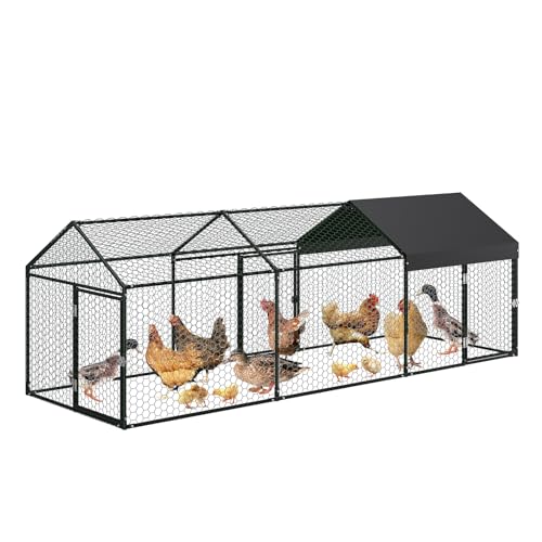 Metal Chicken Coop with Waterproof and Anti-UV Cover, 160