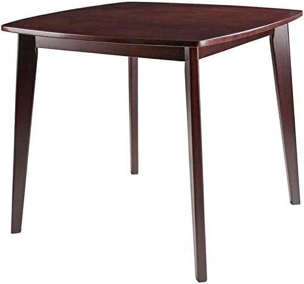 KHBIULIFE 34" Square Transitional Solid Wood Dining Table in Walnut