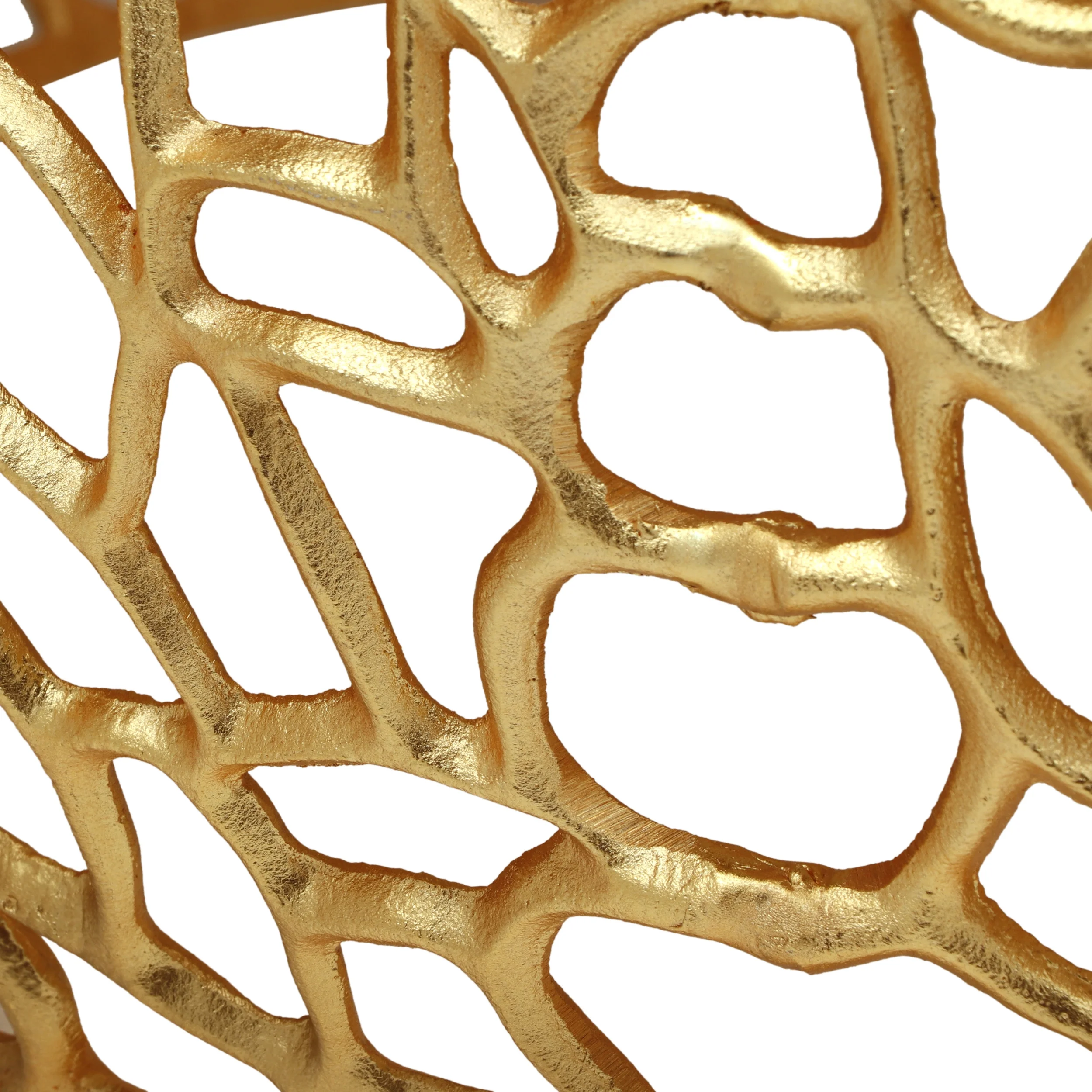 Noble House Avelina Modern Handcrafted Aluminum Mesh Coffee Table, Gold