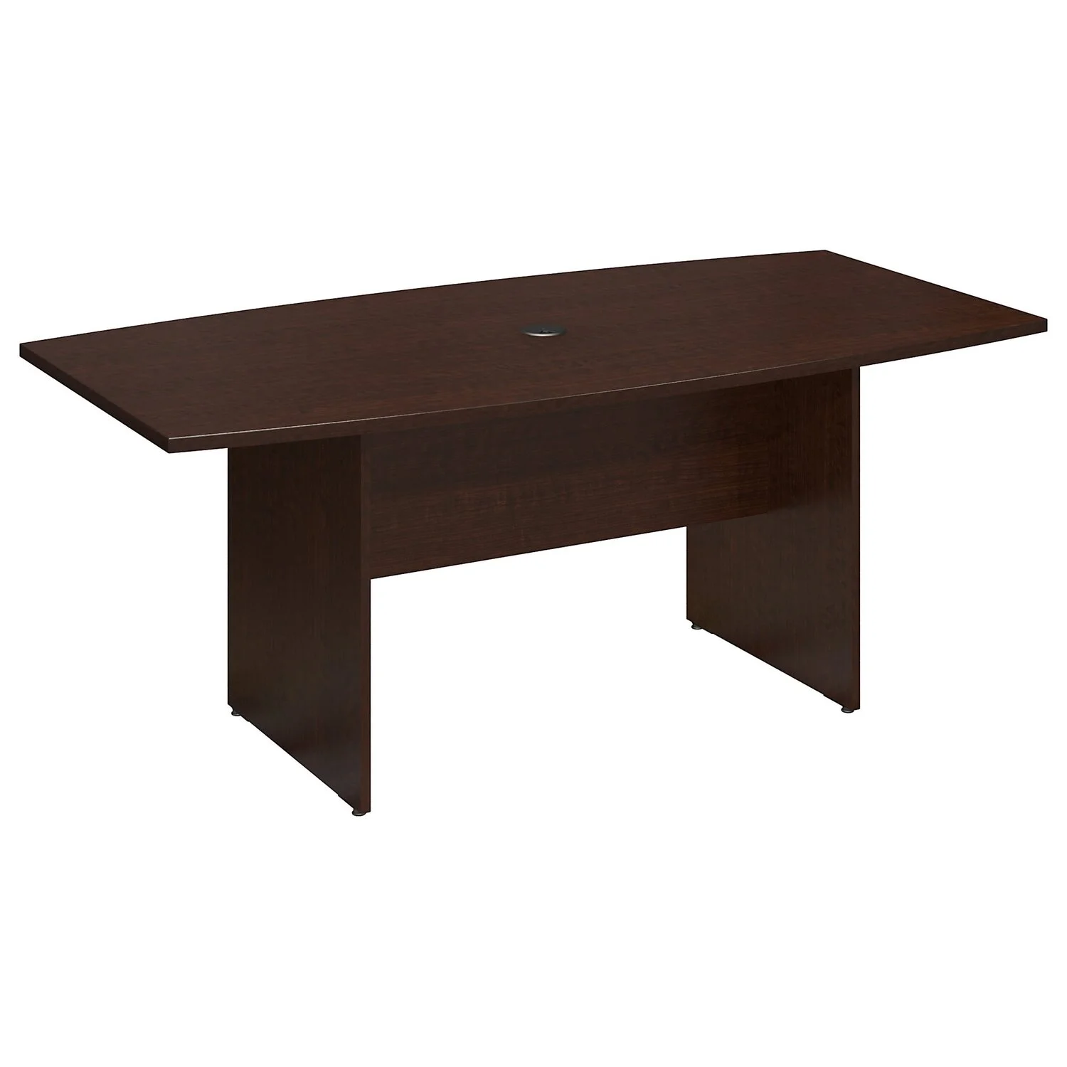 Maykoosh Coastal Cottage Furniture 72W X 36D Boat Shaped Conference Table With Wood Base In Mocha Cherry