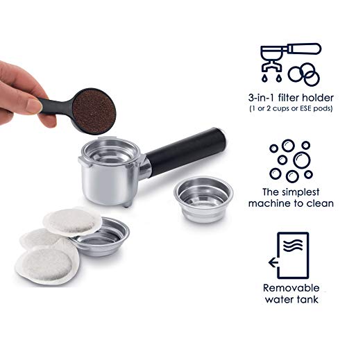 De'Longhi 15 Bar Pump Espresso and Cappuccino Machine with Premium Adjustable Frother, Stainless Steel, ECP3630