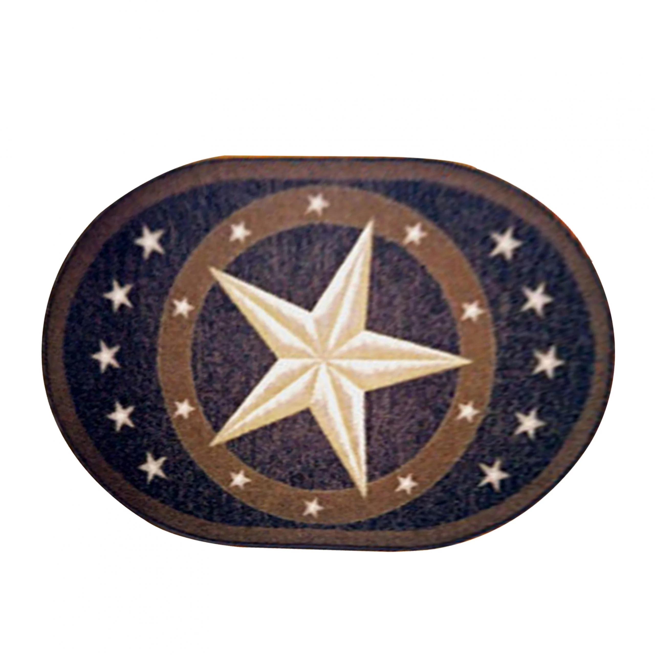 Furnish My Place Indoor Oval Area Rug - 4 ft. 4 in. x 6 ft. 9 in., Multicolor, Texas Star Rug with Jute Backing