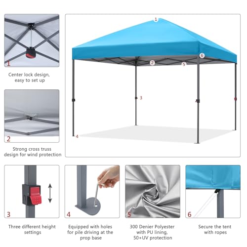 ABCCANOPY Pop Up Canopy - Outdoor Patio Portable Canopy Tent Heavy Duty for Backyard and Deck with 4 Sandbags(White, 10x10)