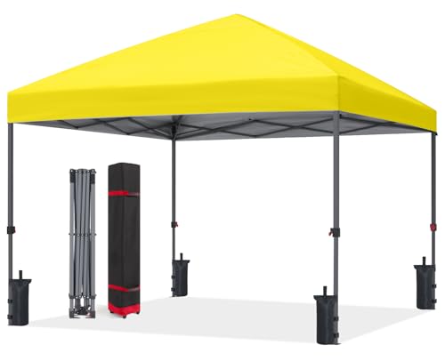 ABCCANOPY Pop Up Canopy - Outdoor Patio Portable Canopy Tent Heavy Duty for Backyard and Deck with 4 Sandbags(White, 10x10)