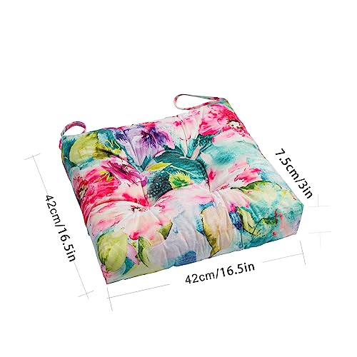 2-Pack Outdoor/Indoor Wicker Patio Seat Cushion Pad with Ties - Dining Chair Cushion, 17