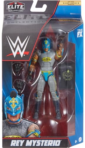 Mattel WWE Elite Collection Top Picks Action Figure & Accessories Set, Rey Mysterio 6-inch Collectible with Articulation & Interchangeable Parts