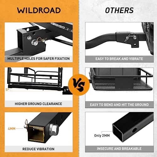 Wildroad Hitch Cargo Carrier 500 LBS Capacity Vehicle Trailer Baskets 60