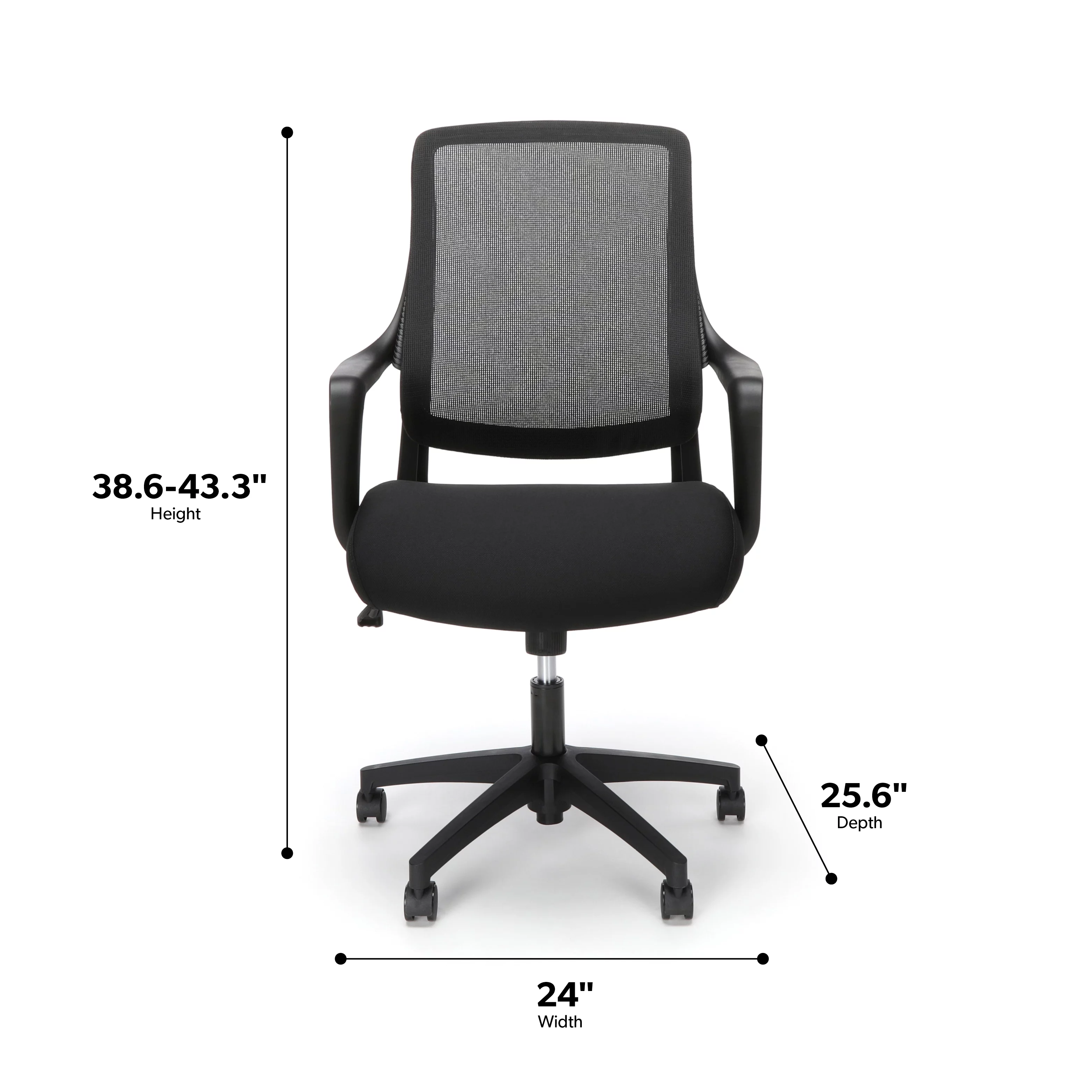 HON Basyx Helium Commercial-Grade Light Task Chair, Office Chair, in Black (BSX100VA10T)