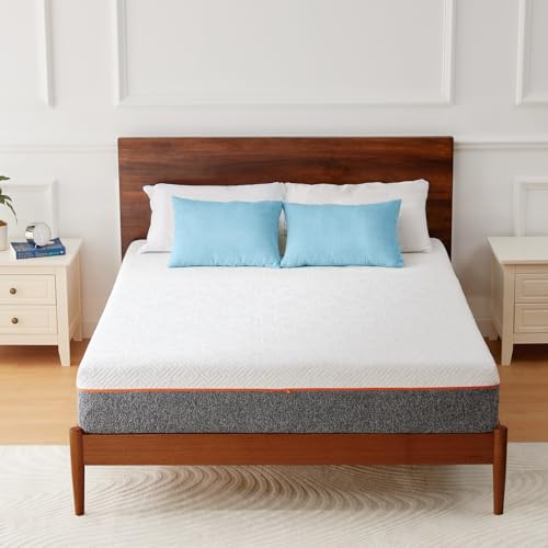 Marsail Queen Mattress, 8-inch Gel Memory Foam Mattress, Medium-Firm Queen Mattress in a Box for Pressure Relief & Support, Breathable Cooling Queen Size Mattress with Zippered Cover