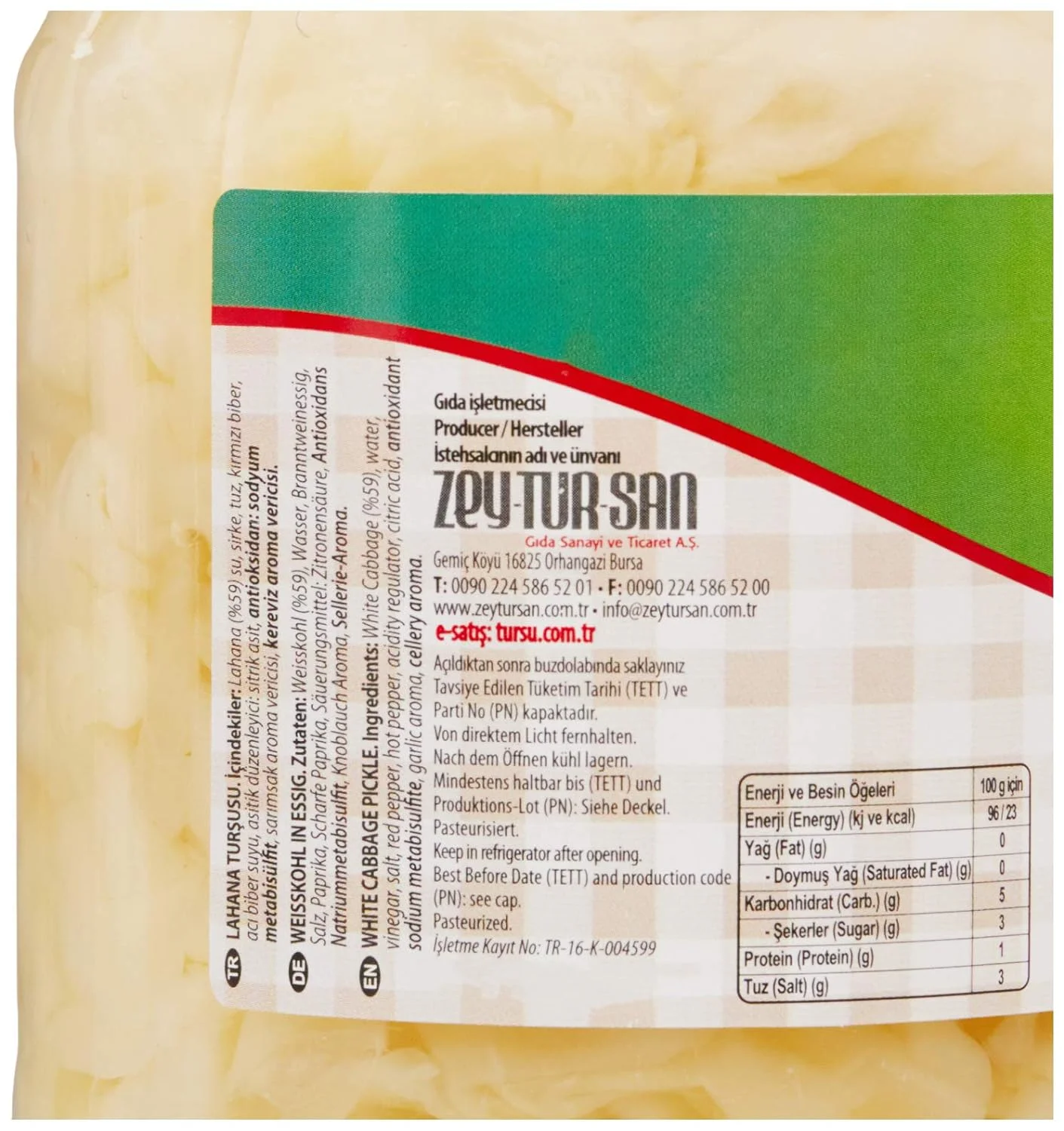 Cabbage Pickles 720 Ml Glass