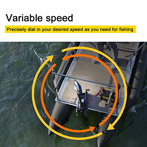 AQUOS Haswing Black 12V 55LBS 54inch Bow Mount Trolling Motor with 2.4 G Remote Control, Quick Release Bracket for Inflatable Boat Kayak Bass Boat Aluminum Boat Fishing, Freshwater/Saltwater Use