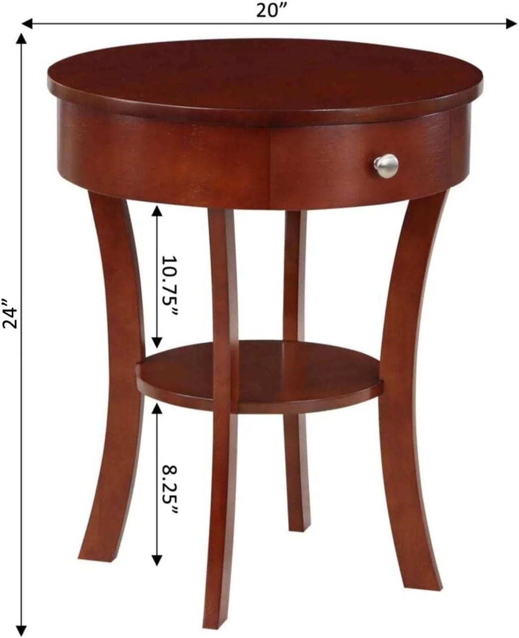 Classic Accents Schaffer 1-Drawer End Table With Shelf, Mahogany