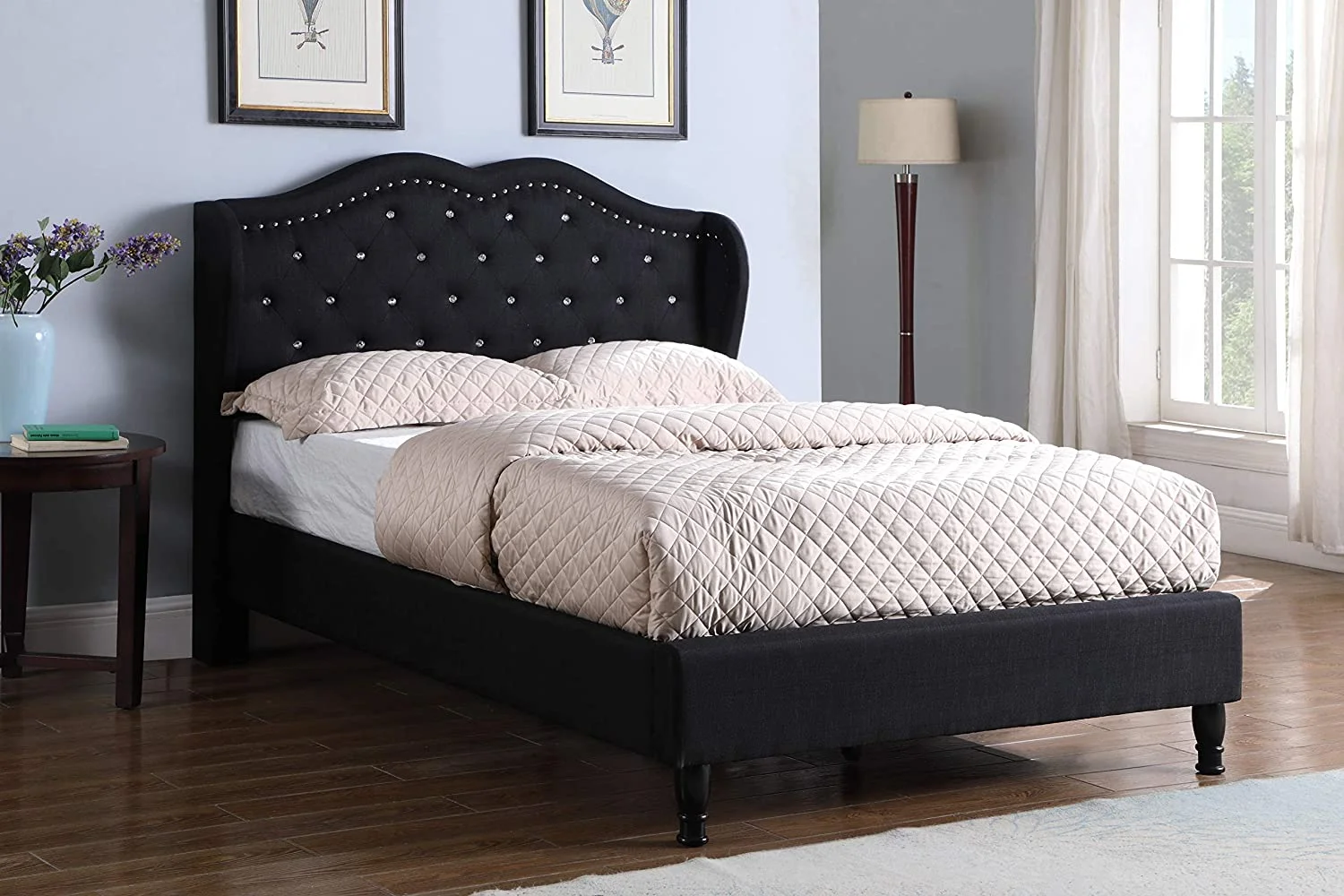 King Upholstered Platform Bed Frame with 51
