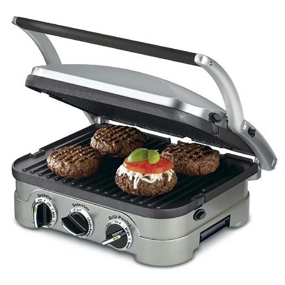 Restored Cuisinart 5-in-1 Griddler with Waffle Plates Attachment (Brushed Stainless Steel) (Refurbished)