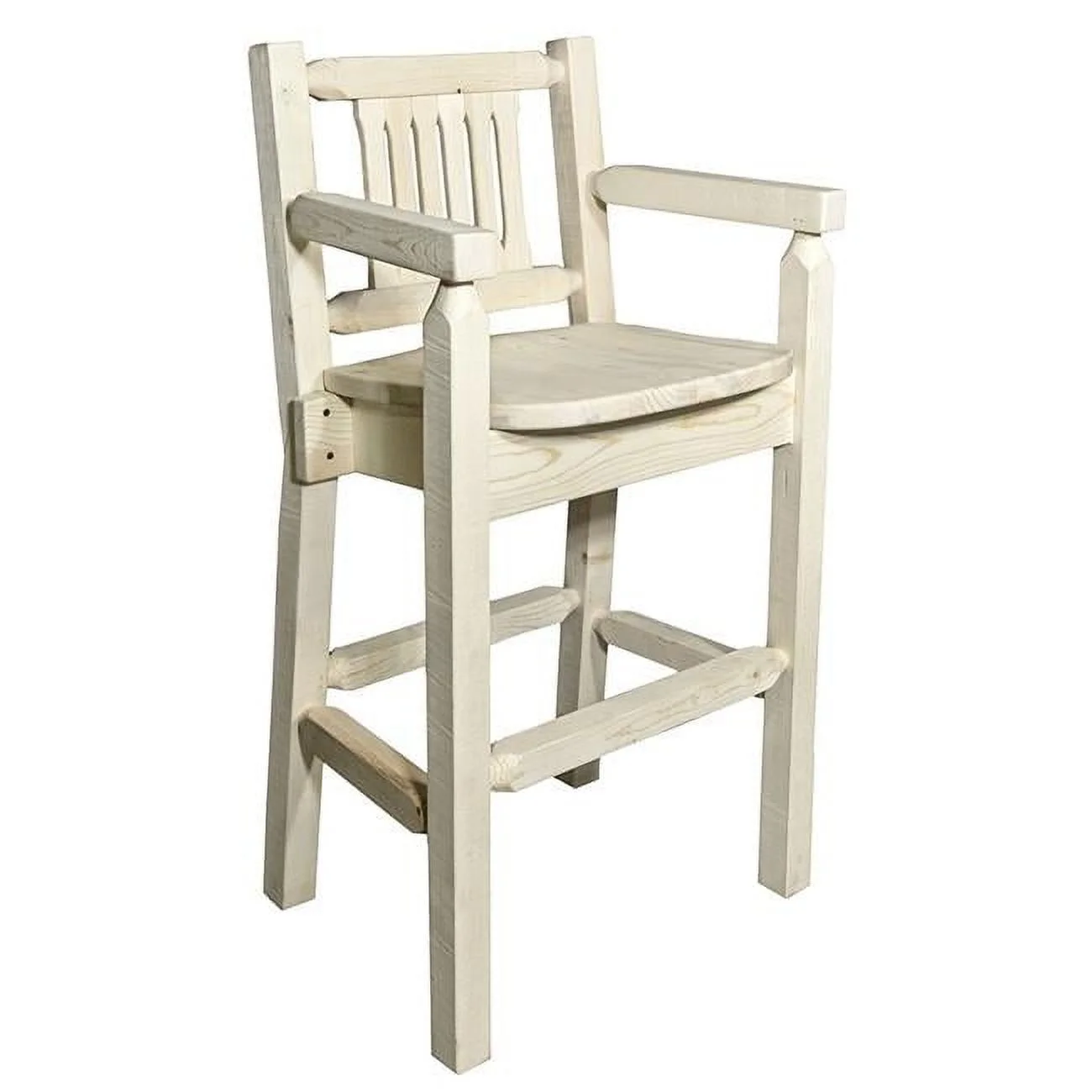 Homestead Collection Captains Barstool, Clear Lacquer Finish