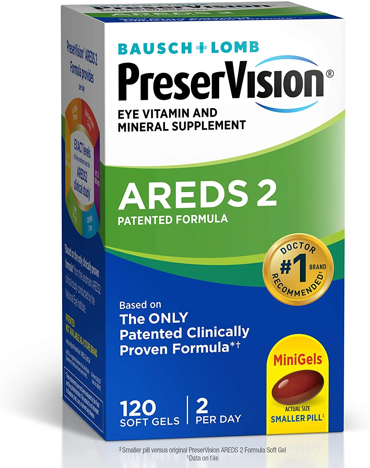PreserVision AREDS 2 Eye Vitamin & Mineral Supplement, Contains Lutein, Vitamin C, Zeaxanthin, Zinc & Vitamin E, 120 Softgels (Pack 4)