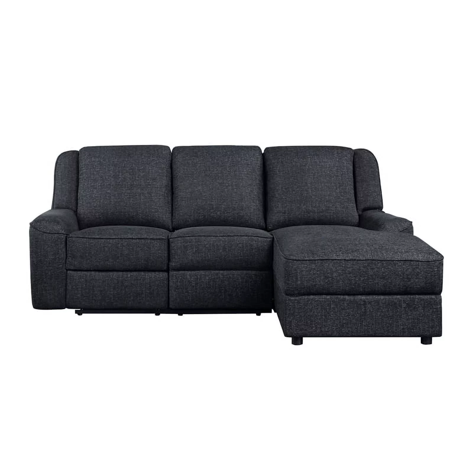 Lexicon Monterey 2-Piece Chenille Reclining Sectional with Right Chaise in Ebony