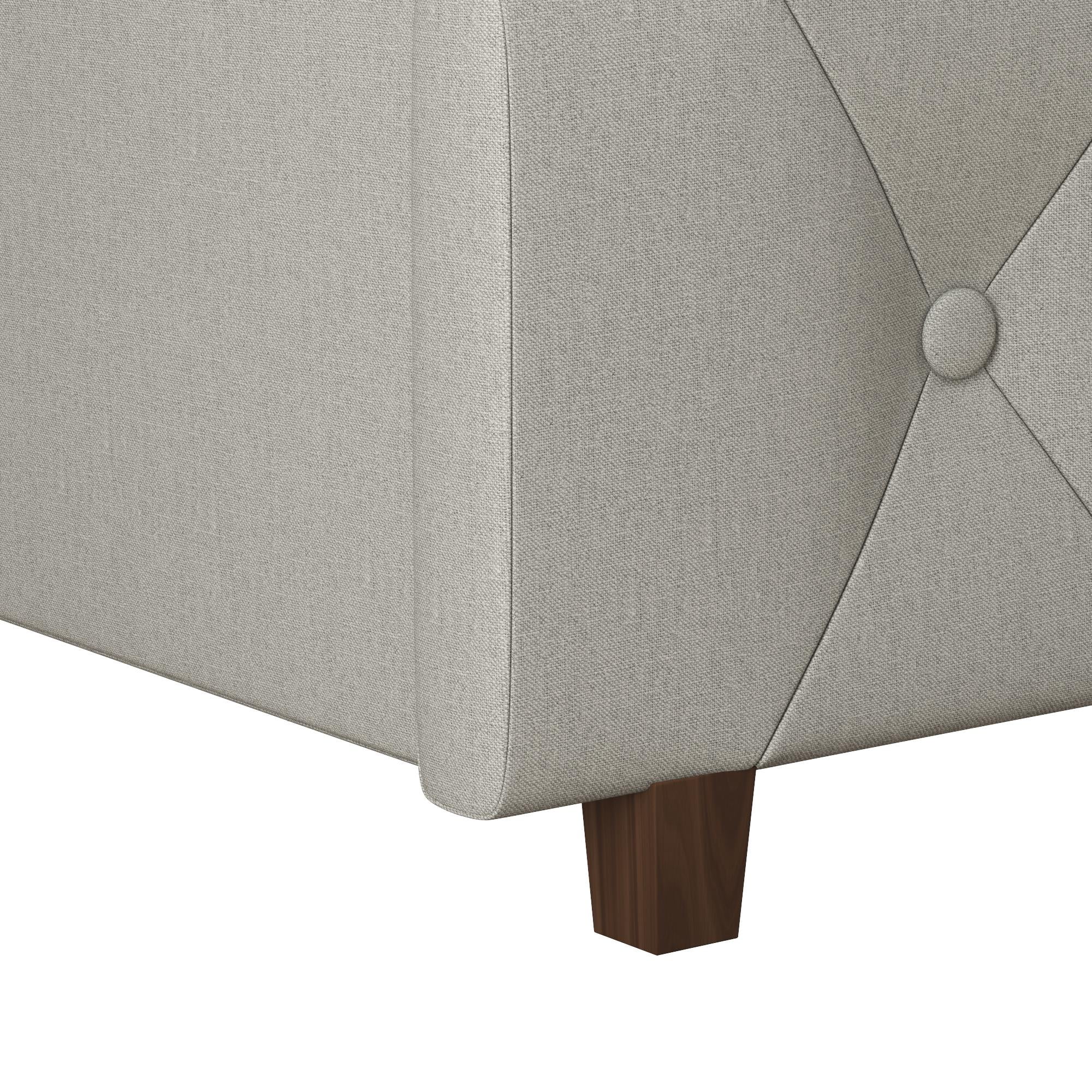 CosmoLiving by Cosmopolitan Mercer Upholstered Bed, Light Gray Linen, King