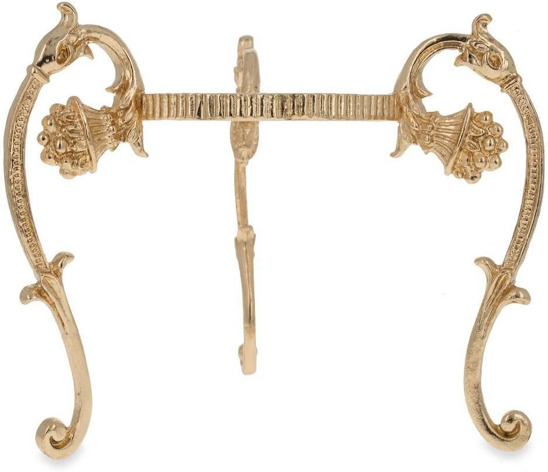 Antique Tone Metal Ostrich Egg Sphere Stand Holder Display 3.6 Inches