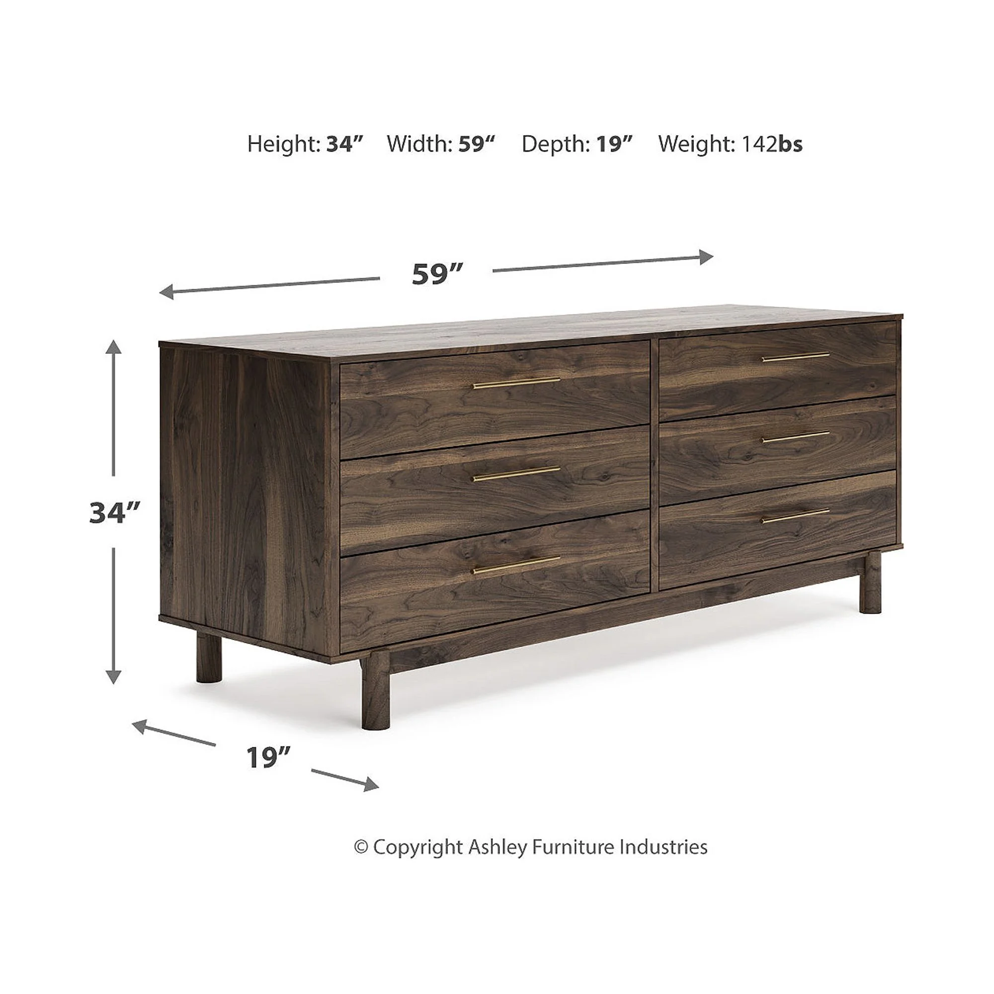 Signature Design by Ashley Casual Calverson Dresser, Mocha
