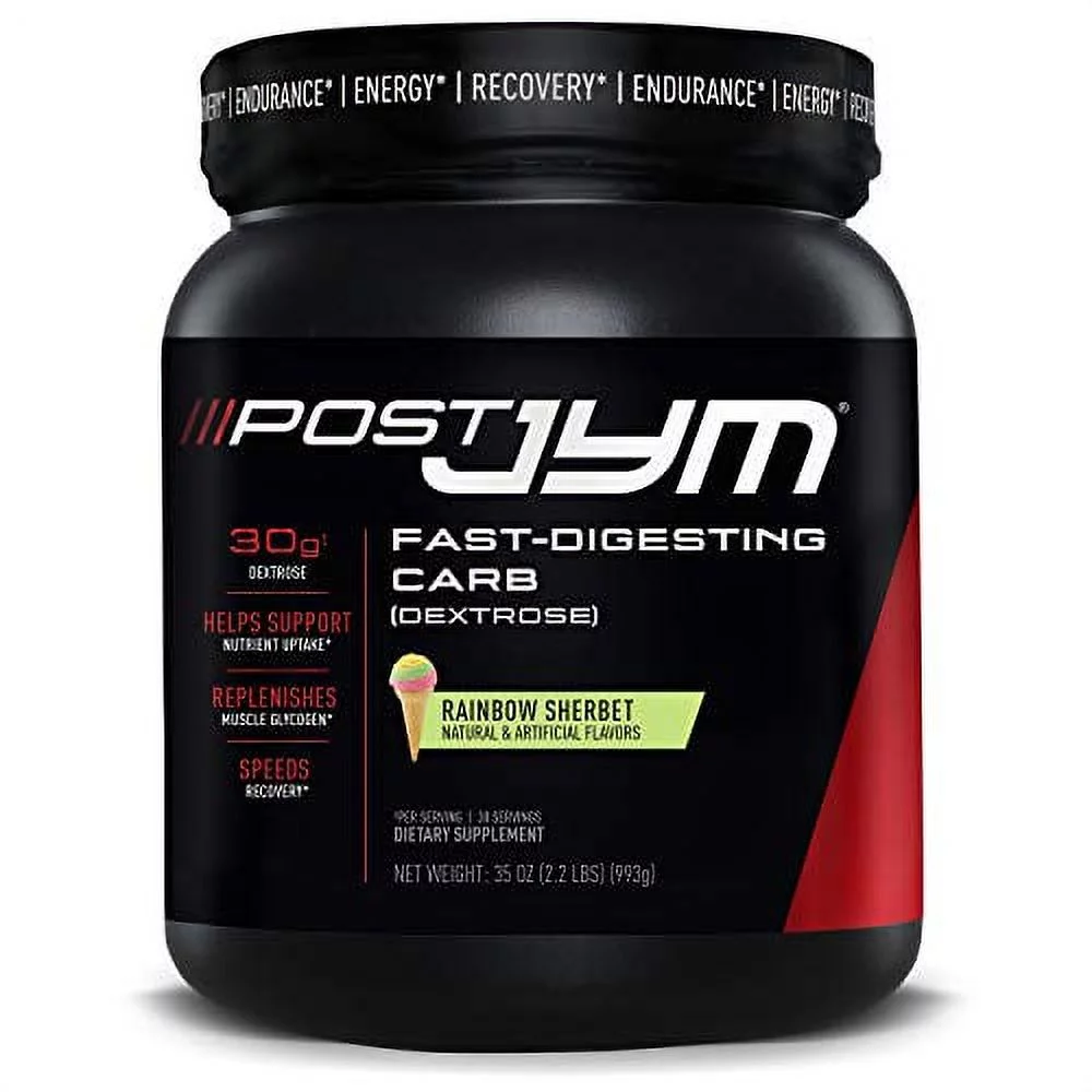 Post JYM Fast-Digesting Carb - Post-Workout Recovery Pure Dextrose | JYM Supplement Science | Rainbow Sherbert Flavor, 30 Servings
