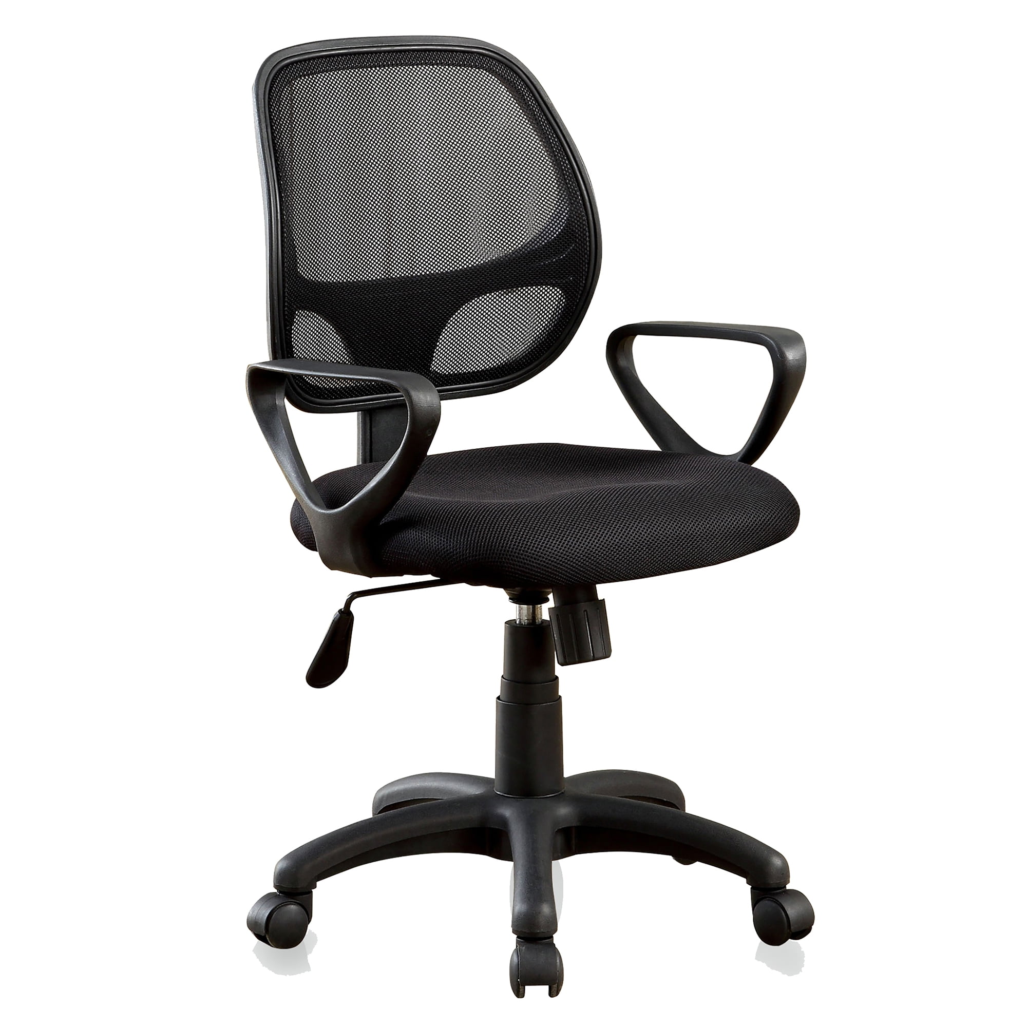 24/7 Shop At Home Cadz Contemporary Fabric Adjustable Office Chair in Black