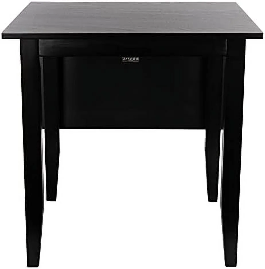 Home Collection Miliano Matte Black Drop End Leaf Dining Room Table DTB1404A, 0