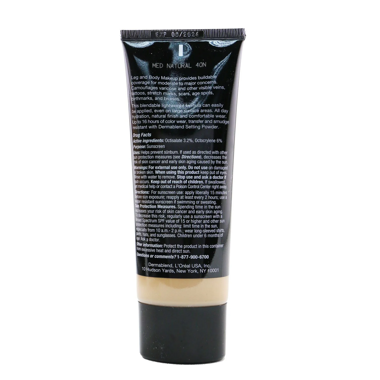 Dermablend Leg and Body Make Up Buildable Liquid Body Foundation Sunscreen Broad Spectrum SPF 25 - #Deep Natural (Exp. Date 12/2022)  100ml/3.4oz
