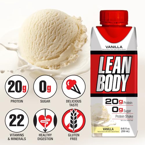 Labrada Lean Body Ready-to-Drink Strawberry Protein Shake, 40g Protein, Whey Blend, 0 Sugar, Gluten Free, 22 Vitamins & Minerals, 17 Ounce (Recyclable Carton & Lid - Pack of 12) LABRADA