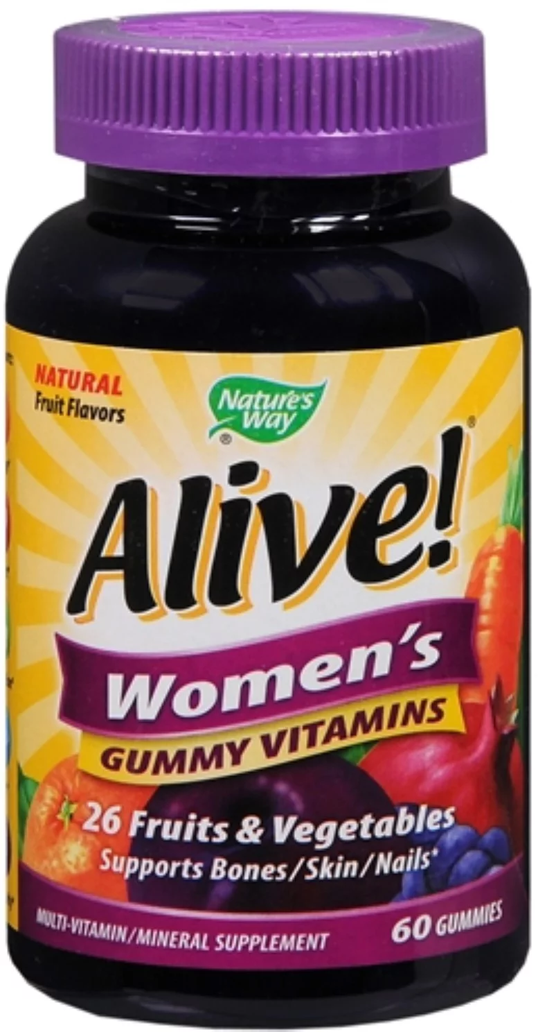 Nature's Way Alive Women's 50+ Gummy Vitamins Fruit Flavors 60 Each (Pack of 4)