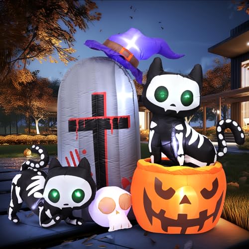 Max Fun 8FT Halloween Inflatables Decorations Inflatable Dead Tree Outdoor Decorations with LED Lights Built-in Blow Up Yard Decoration Pumpkin Ghost for Outdoor Garden Lawn(8Ft-Halloween Dead Tree)