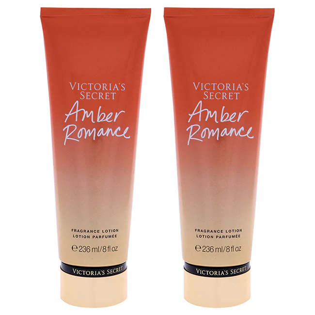 Victorias Secret Amber Romance Fragrance Lotion by Victorias Secret for Women - 8 oz Body Lotion - Pack of 2