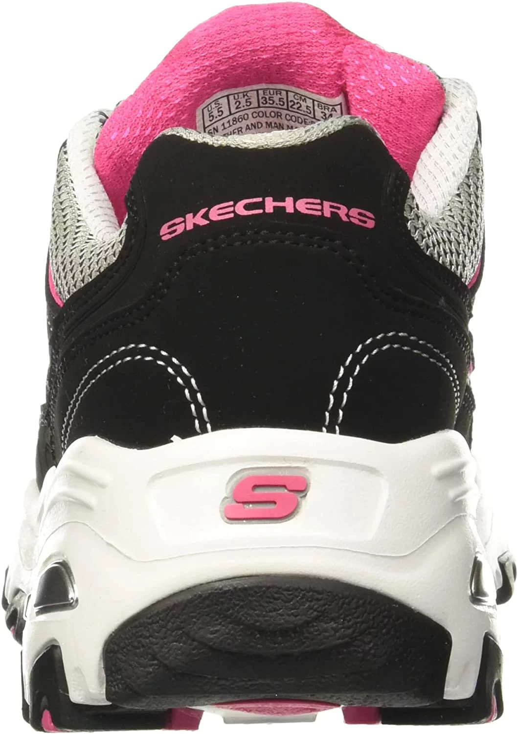 Skechers Women's DLites Interlude Sneaker Black/Pink 6 M US