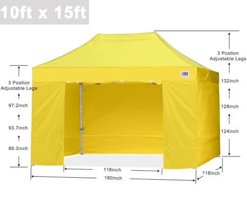 ABCCANOPY Easy Pop Up Canopy Tent with Sidewalls 10x10 Commercial -Series, White
