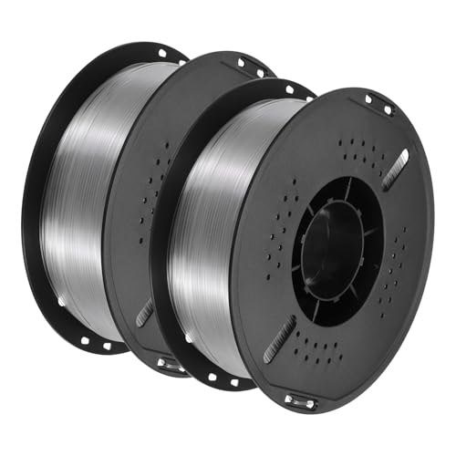 MECCANIXITY PETG 3D Printer Filament, 1.75mm 1KG High Precision Moistureproof Superior Toughness Glossy Filament Clear for Printers 2 Pcs