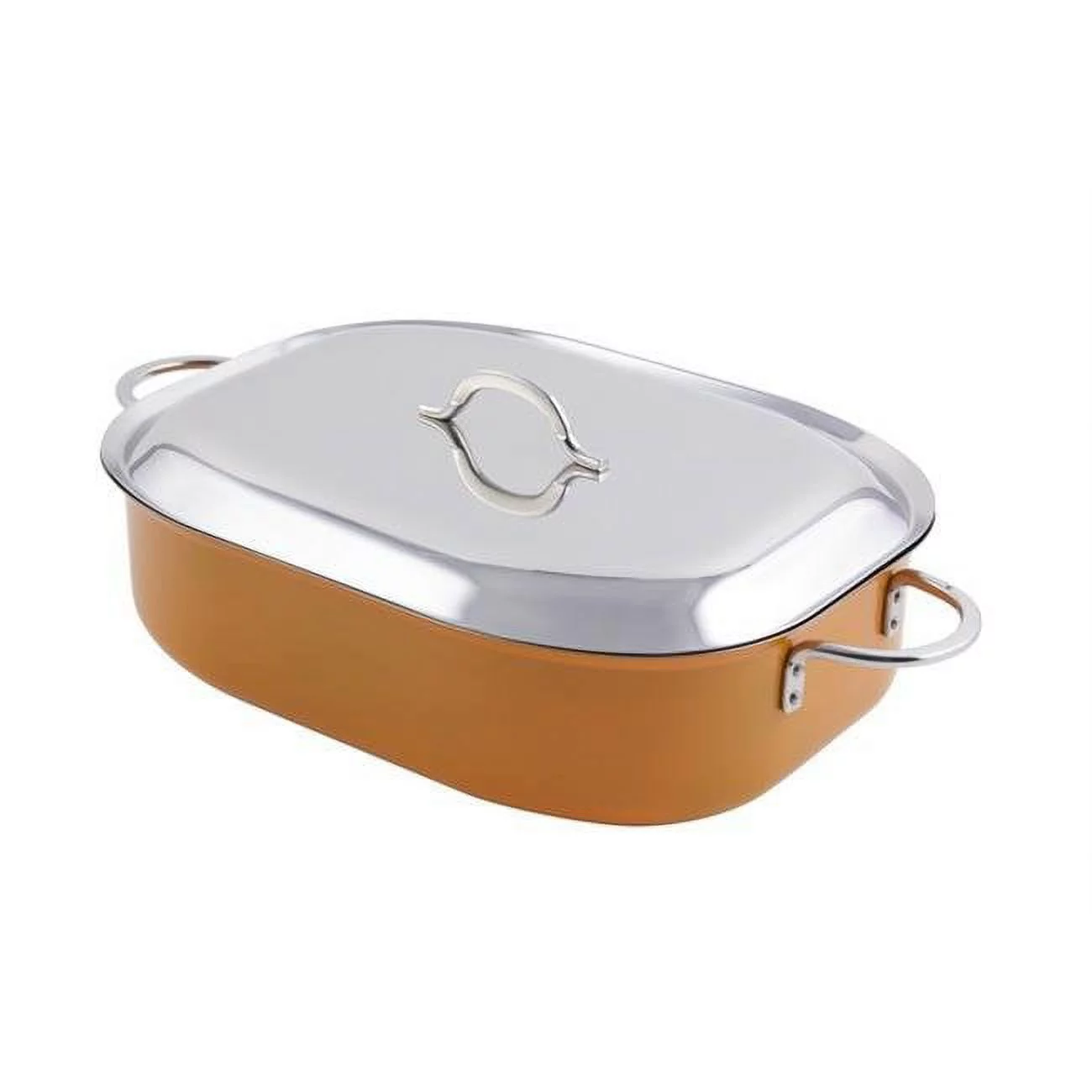 Bon Chef  15 x 11 x 4 in. Classic Country French Oven with Lid - Orange - 7 quart