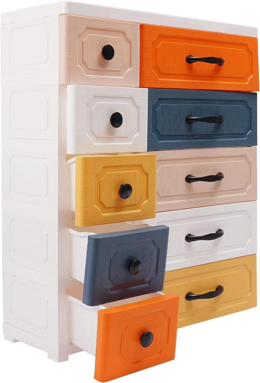 Miumaeov Plastic Storage Dressers Storage Drawer Units Large Colorful Storage Cabinet