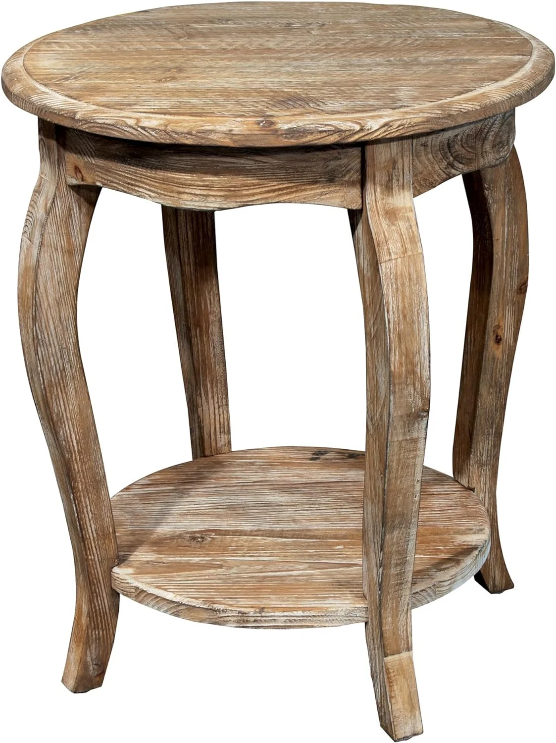 Austerity Reclaimed Wood Round End Table, Driftwood