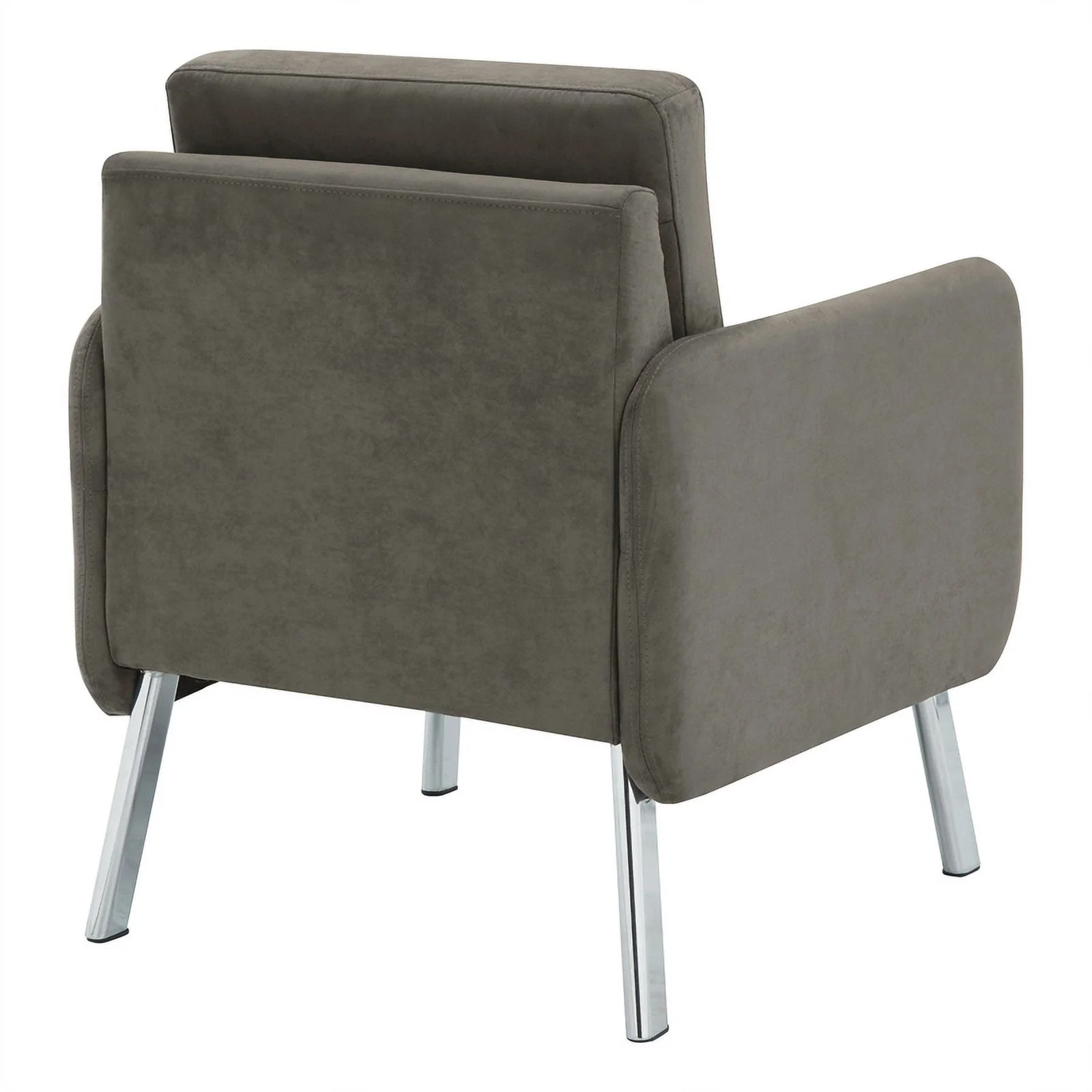 Lounge Chair in Charcoal Fabric with Chrome Legs