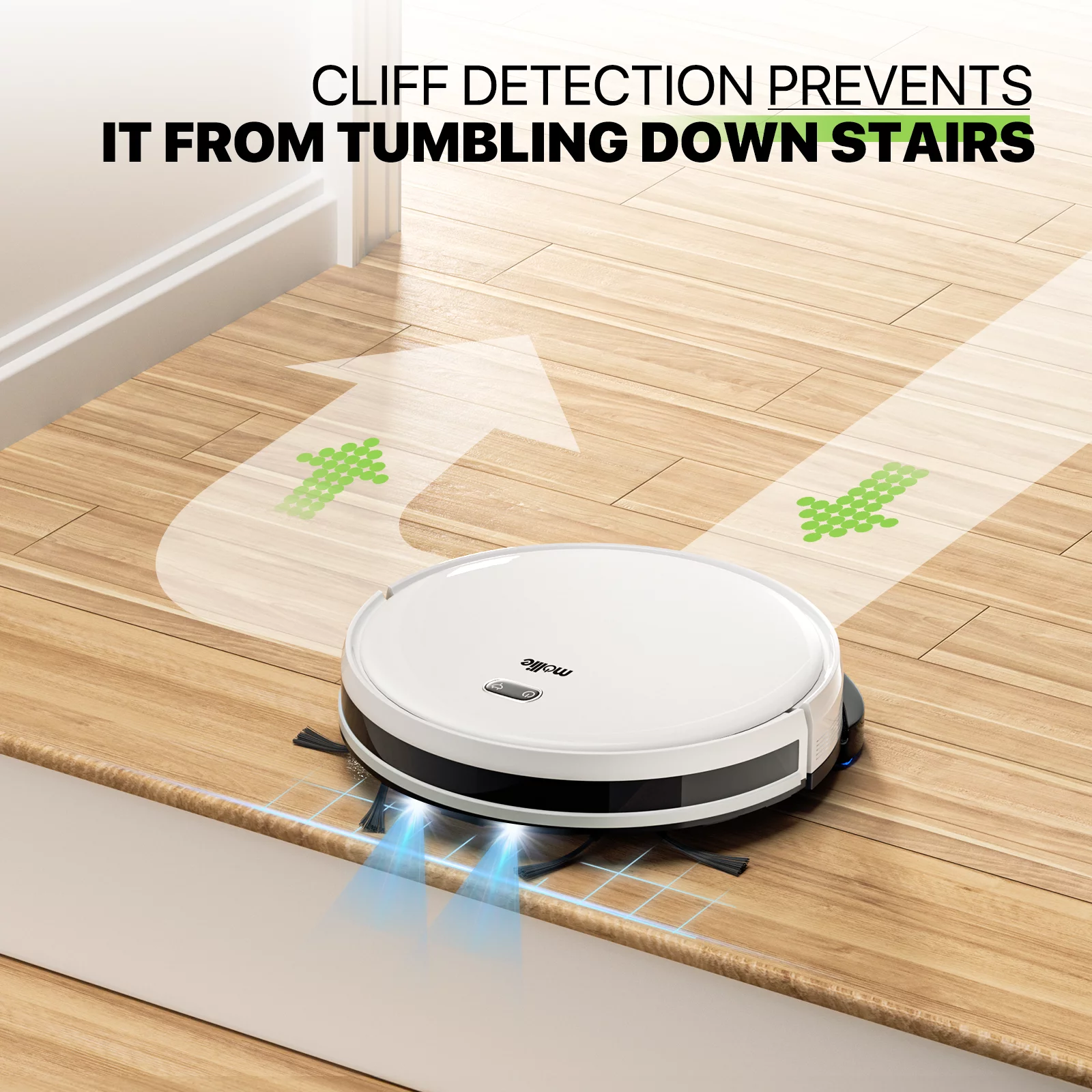 Magshion Robot Vacuum Cleaner, 2 in 1 Robot Vacuum and Mop Combo, Automatic Self-Charging Robotic Vacuum With WIFI Connection, 2800pa Strong Suction Power, White