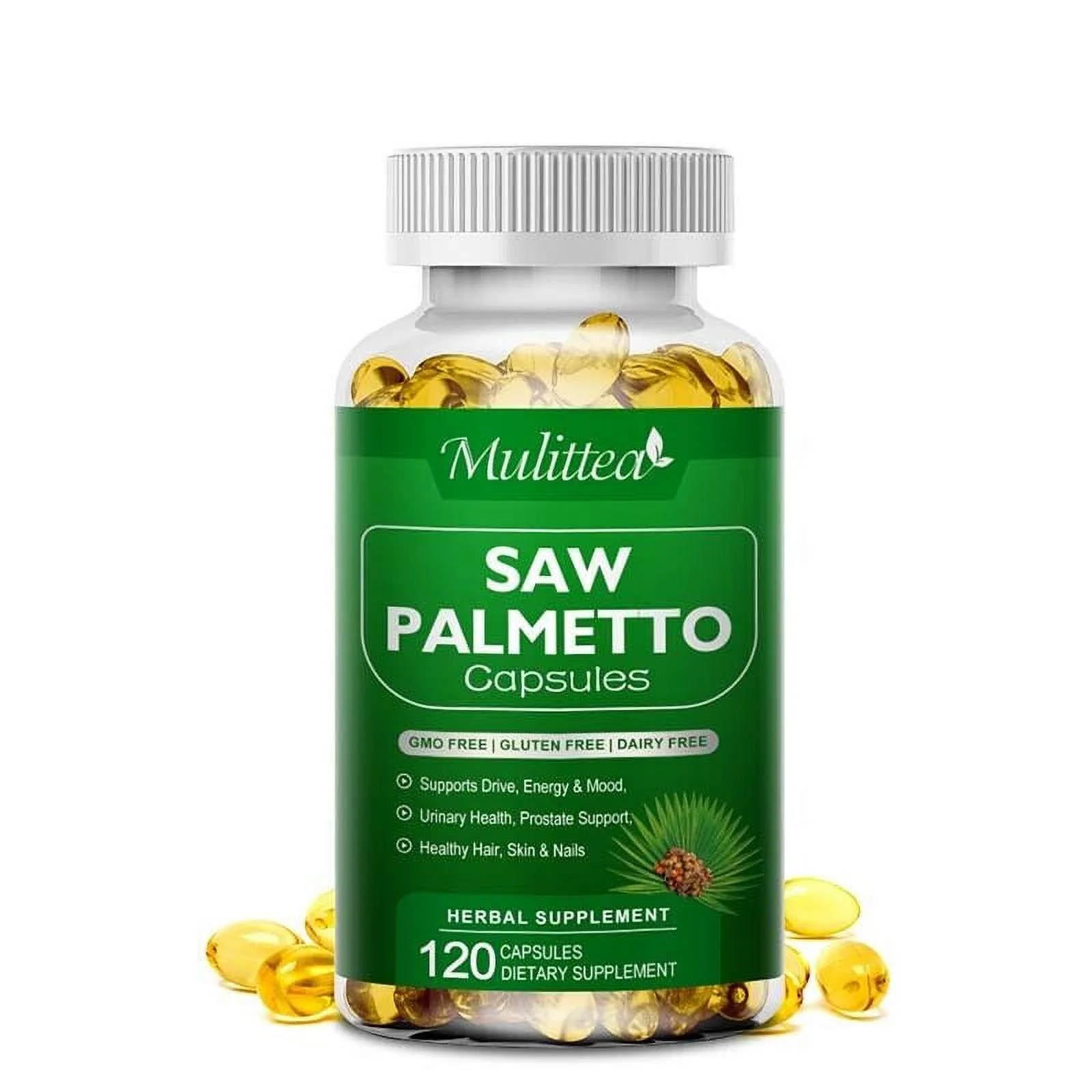 Saw Palmetto Capsules 500mg Premium Prostate Health Support Supplement for Men 120 Capsules